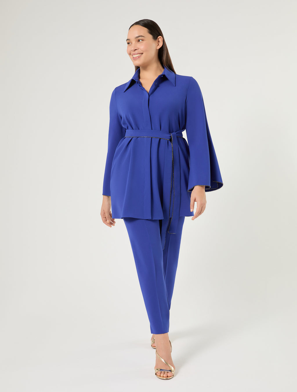 Marina Rinaldi rhinestone-adorned cady tunic for woman
