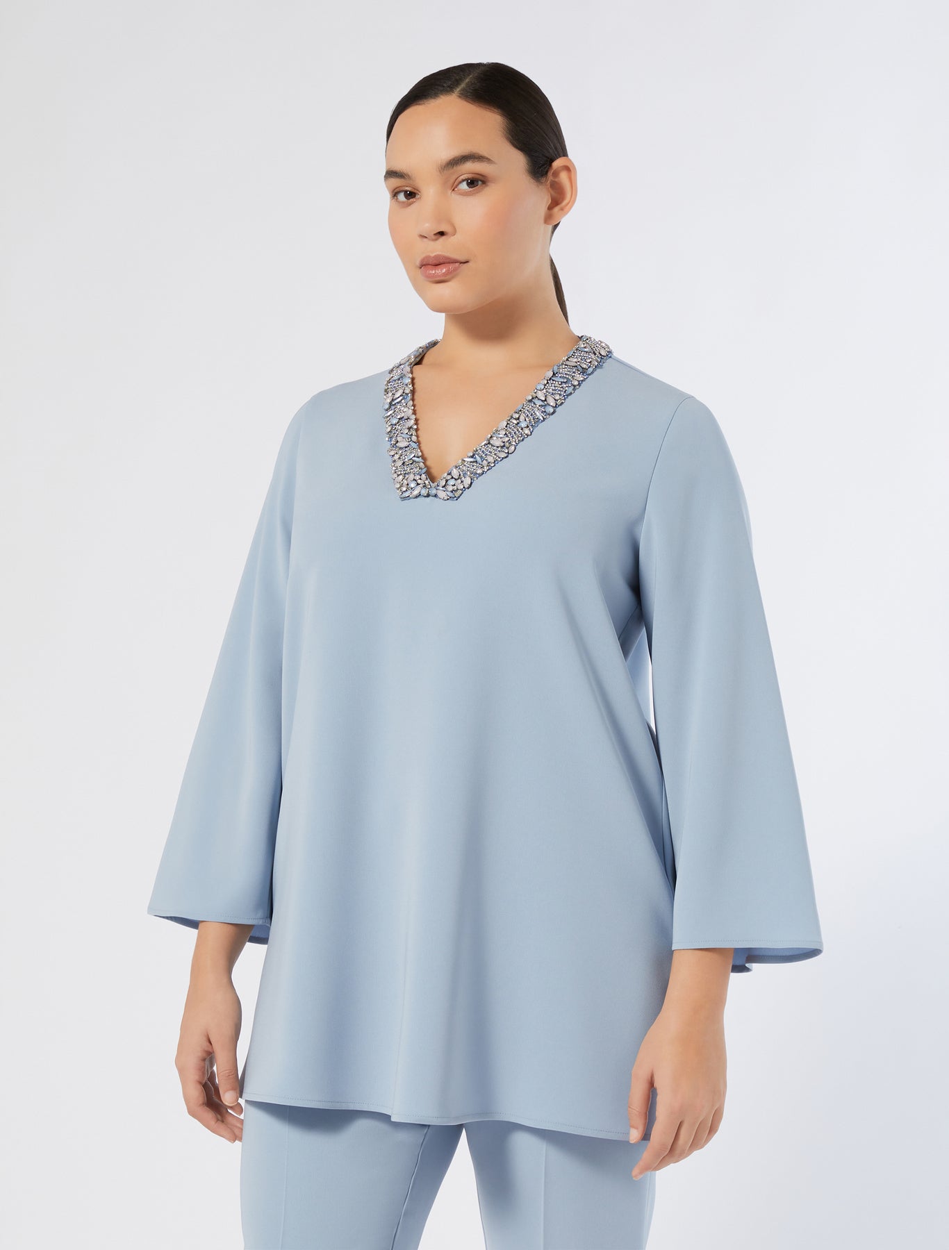 Rhinestone-adorned cady tunic