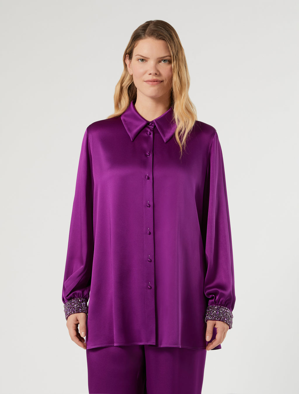 Marina Rinaldi crepe envers satin blouse for woman