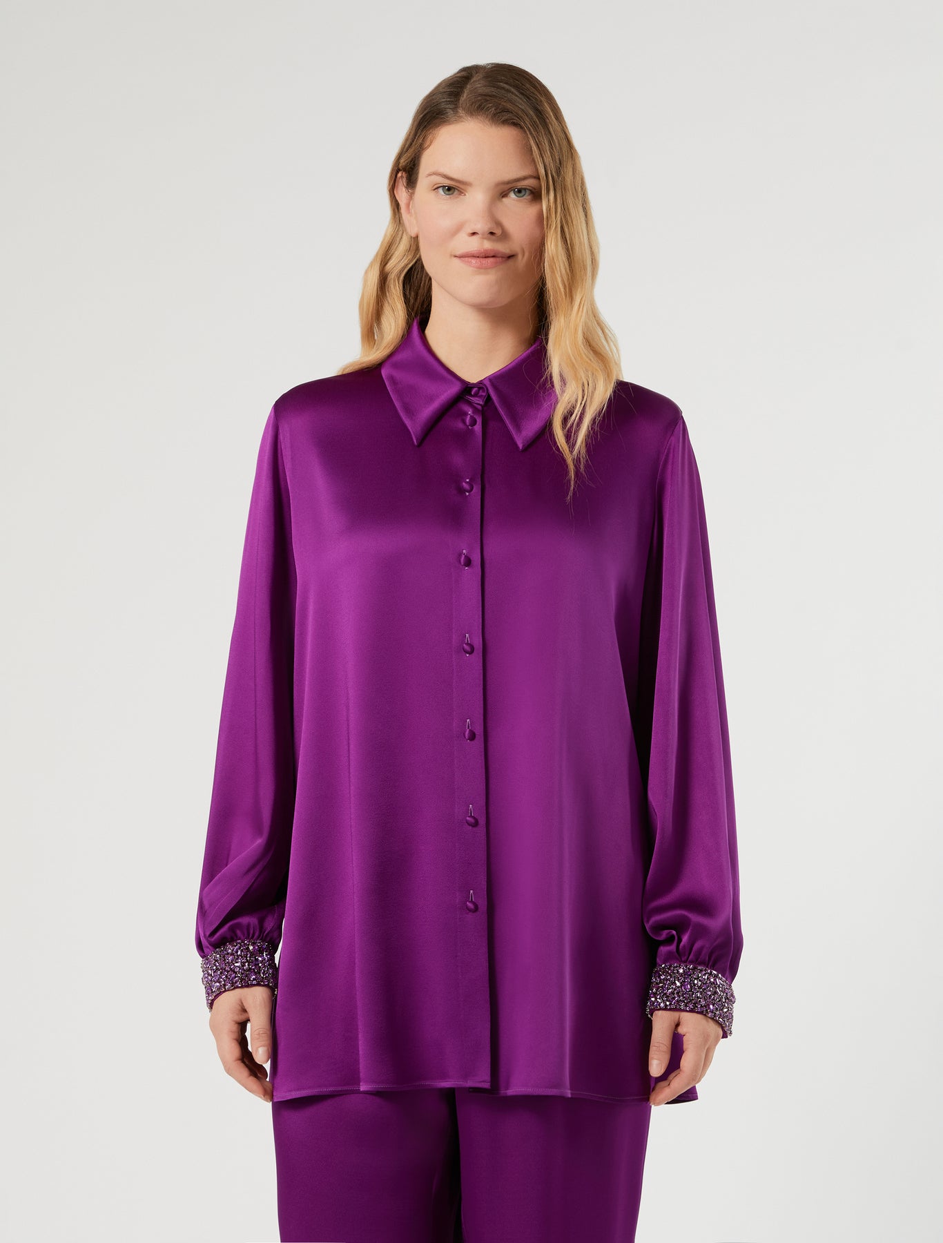 Marina Rinaldi crepe envers satin blouse for woman