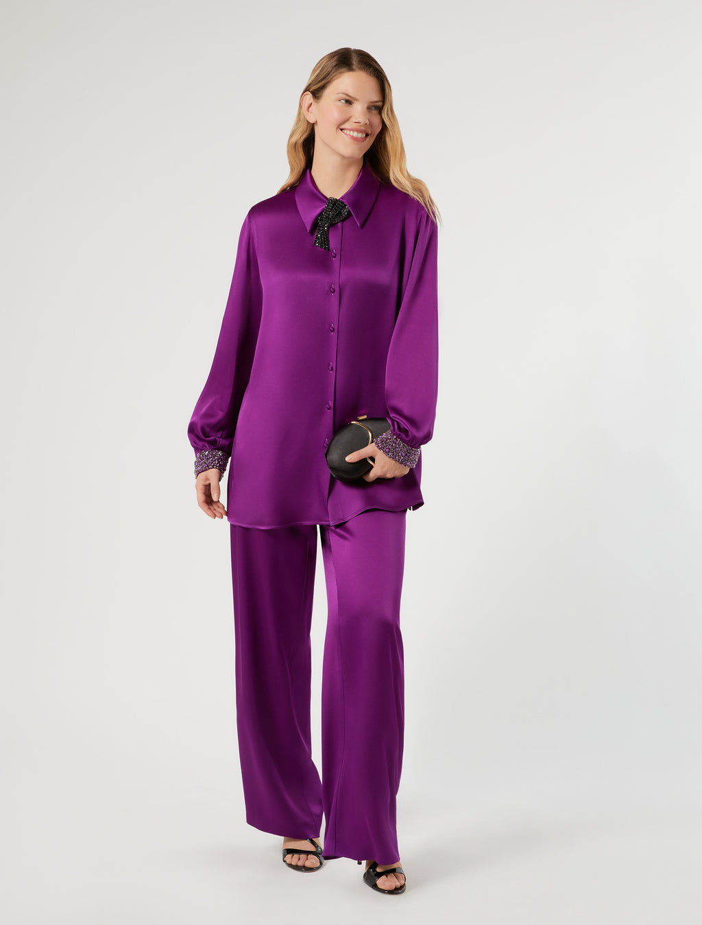 Marina Rinaldi crepe envers satin blouse for woman