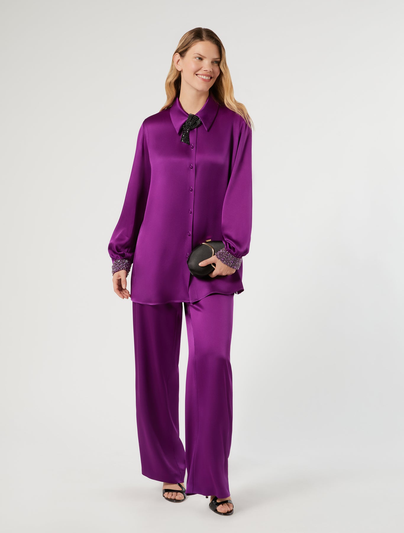 Marina Rinaldi crepe envers satin blouse for woman