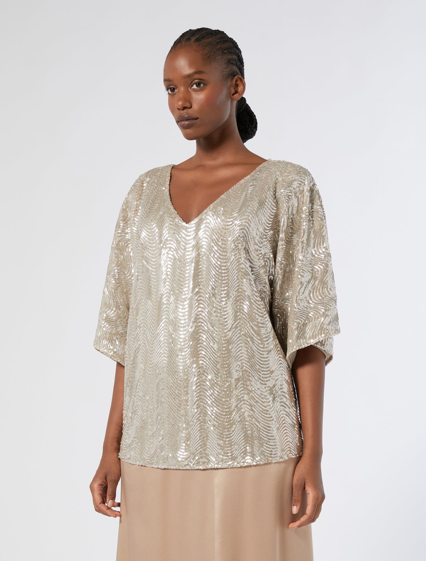 marina rinaldi sequin blouse for woman