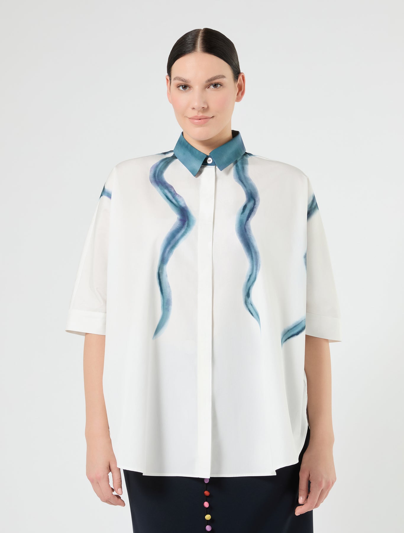 marina rinaldi cotton poplin tunic for woman