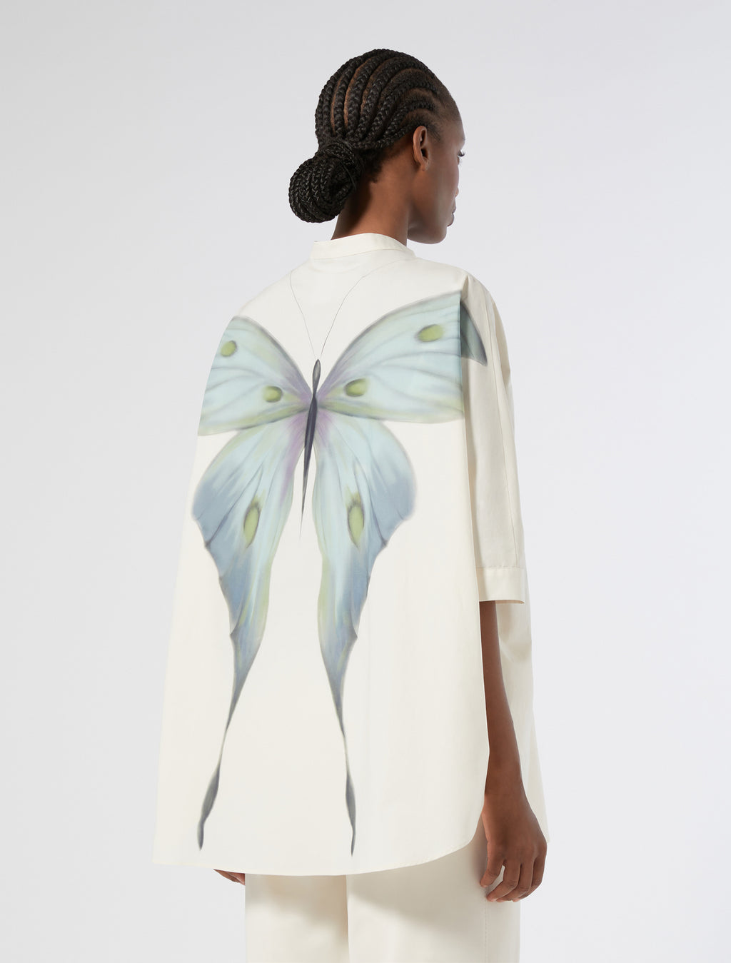 Poplin tunic with print