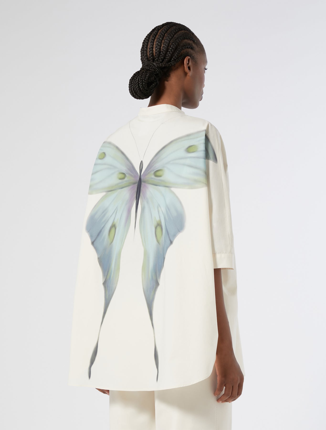 Poplin tunic with print