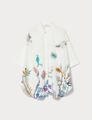marina rinaldi cotton poplin tunic for woman