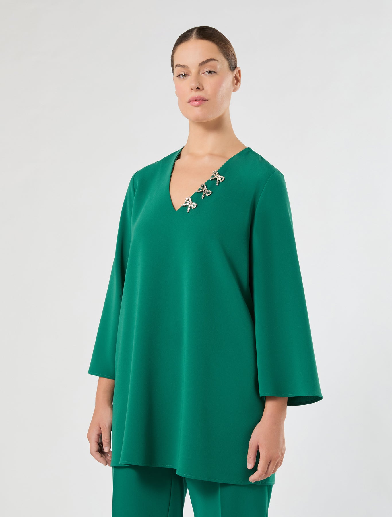 Marina Rinaldi embroidered cady tunic for woman