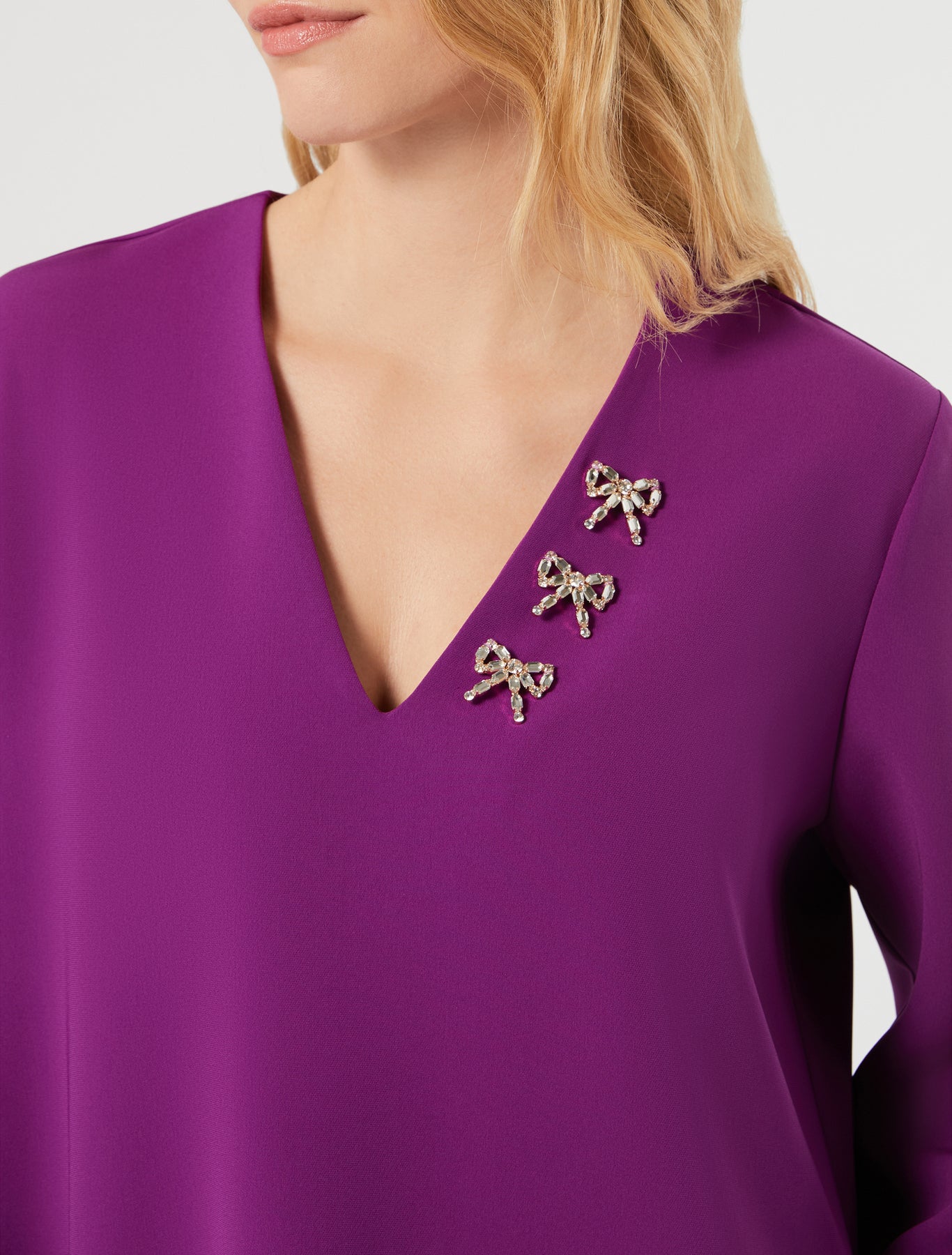 marina rinaldi embroidered cady tunic for woman