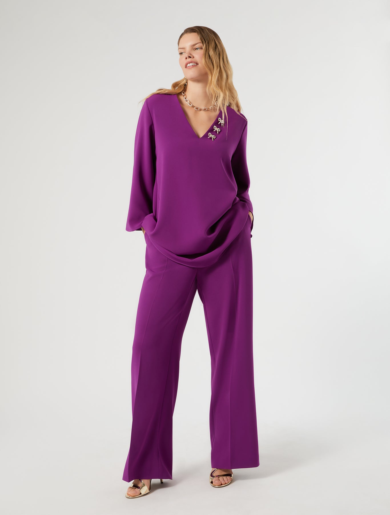 Marina Rinaldi embroidered cady tunic for woman