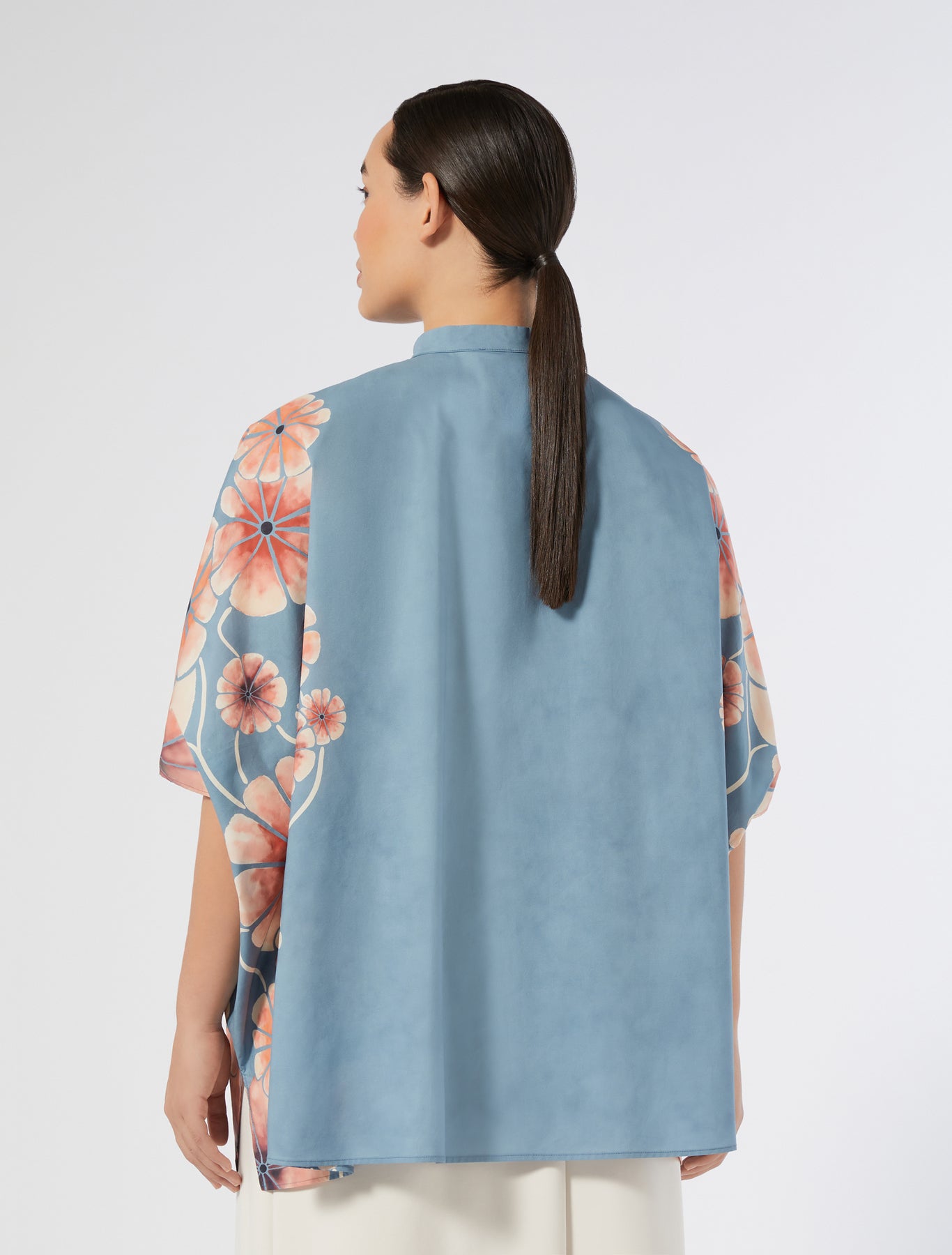 Poplin tunic with print