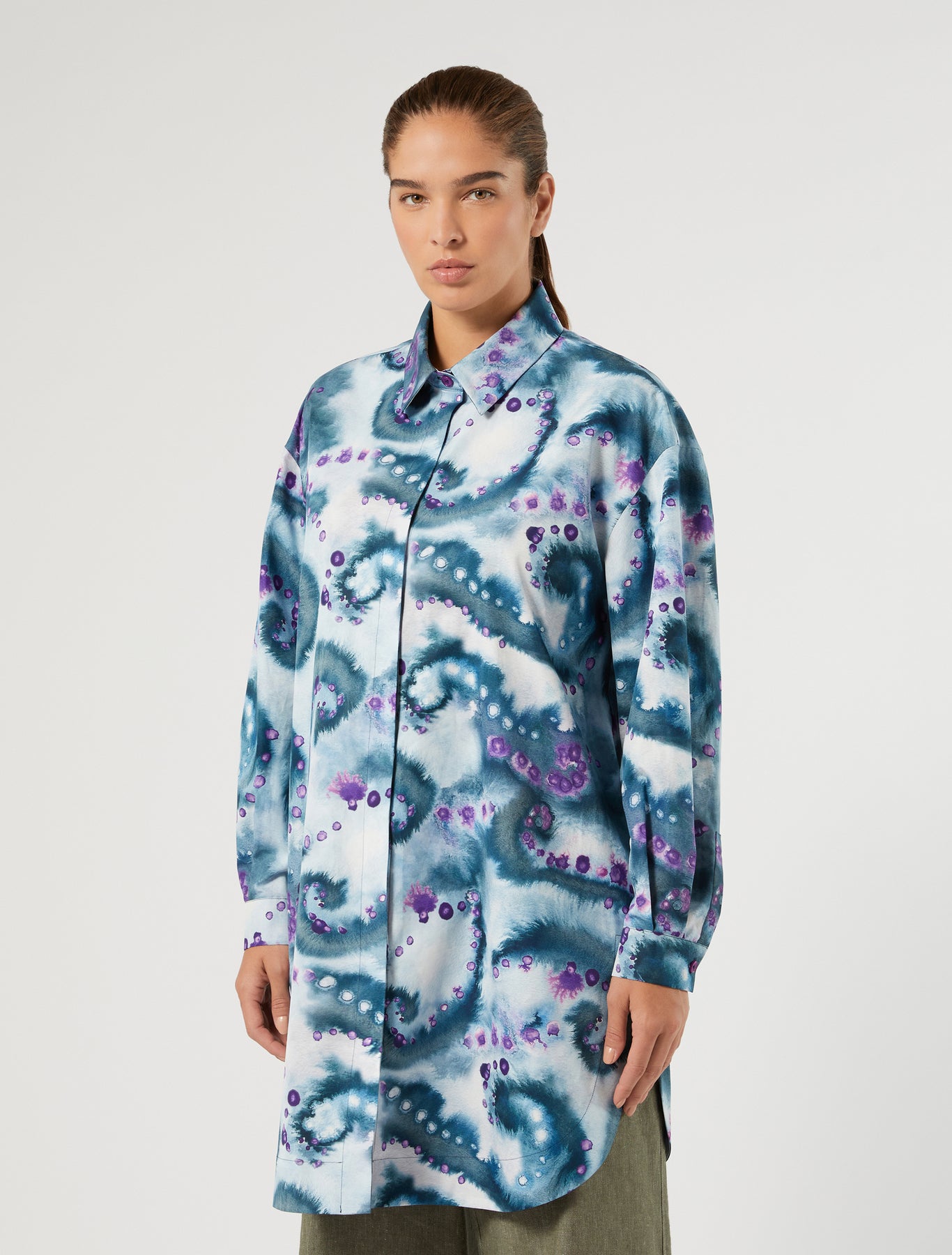 marina rinaldi cotton poplin tunic for woman