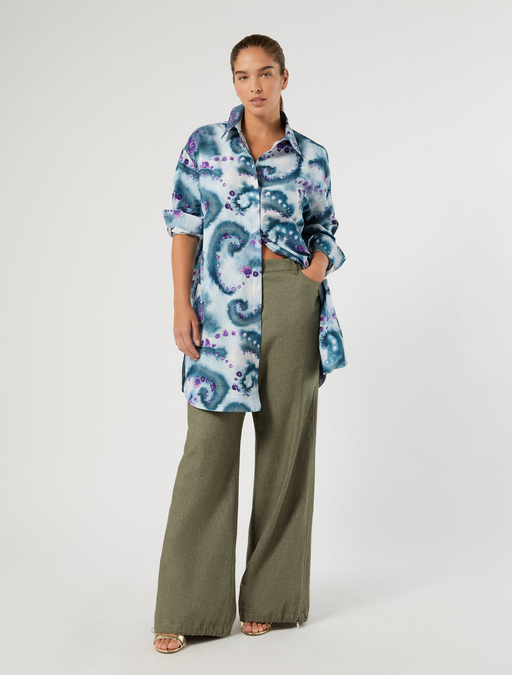 marina rinaldi cotton poplin tunic for woman
