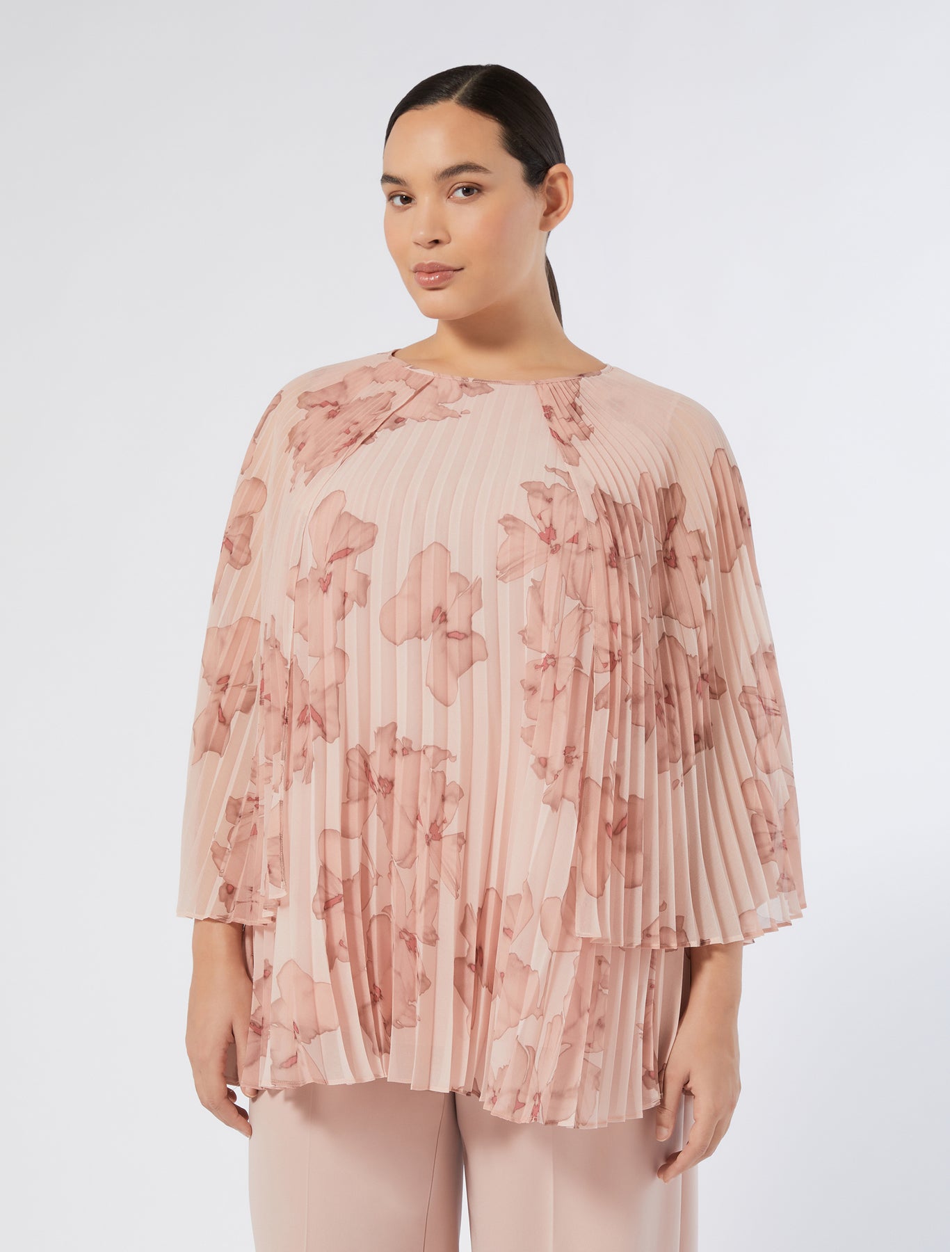 Pleated georgette tunic