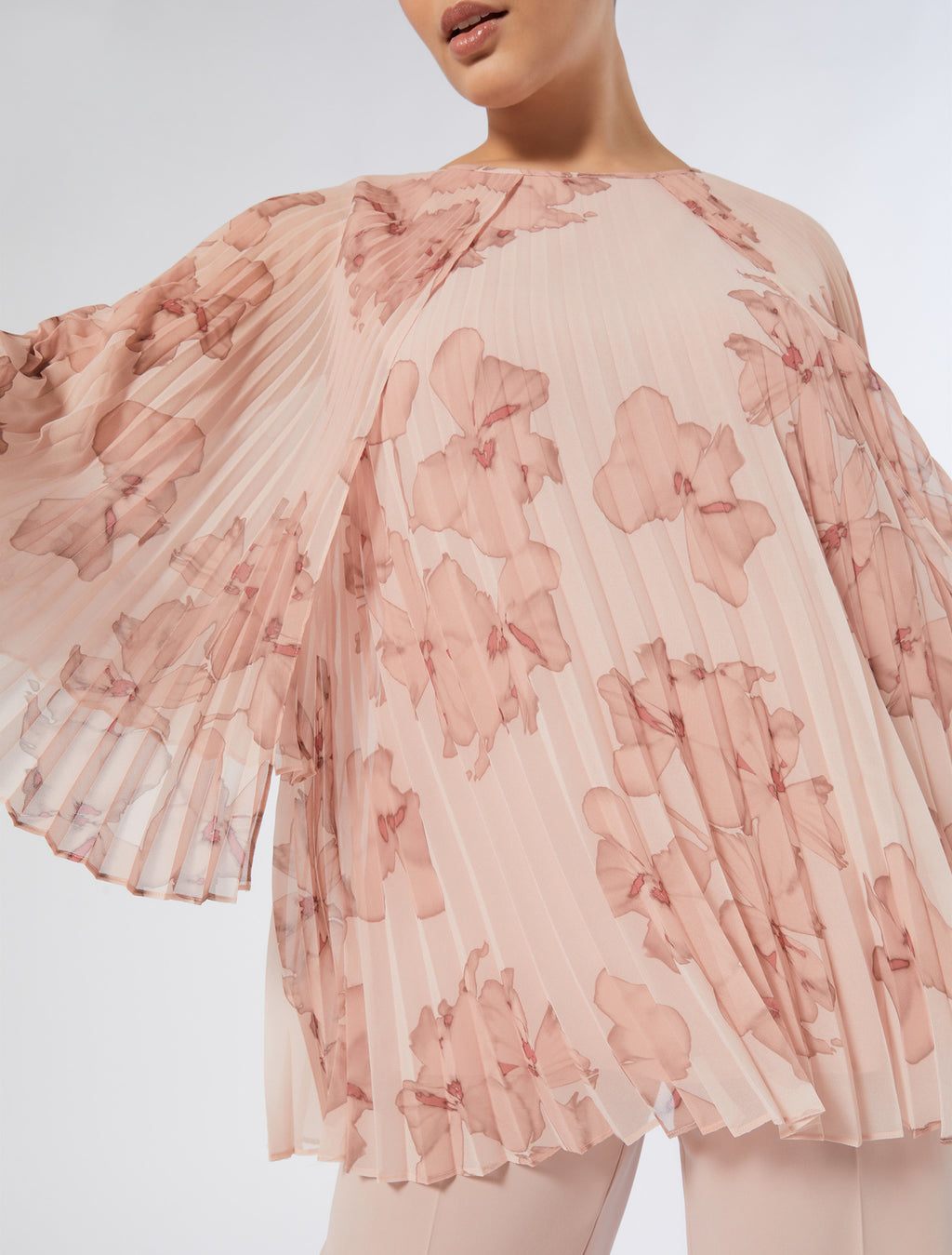 Pleated georgette tunic