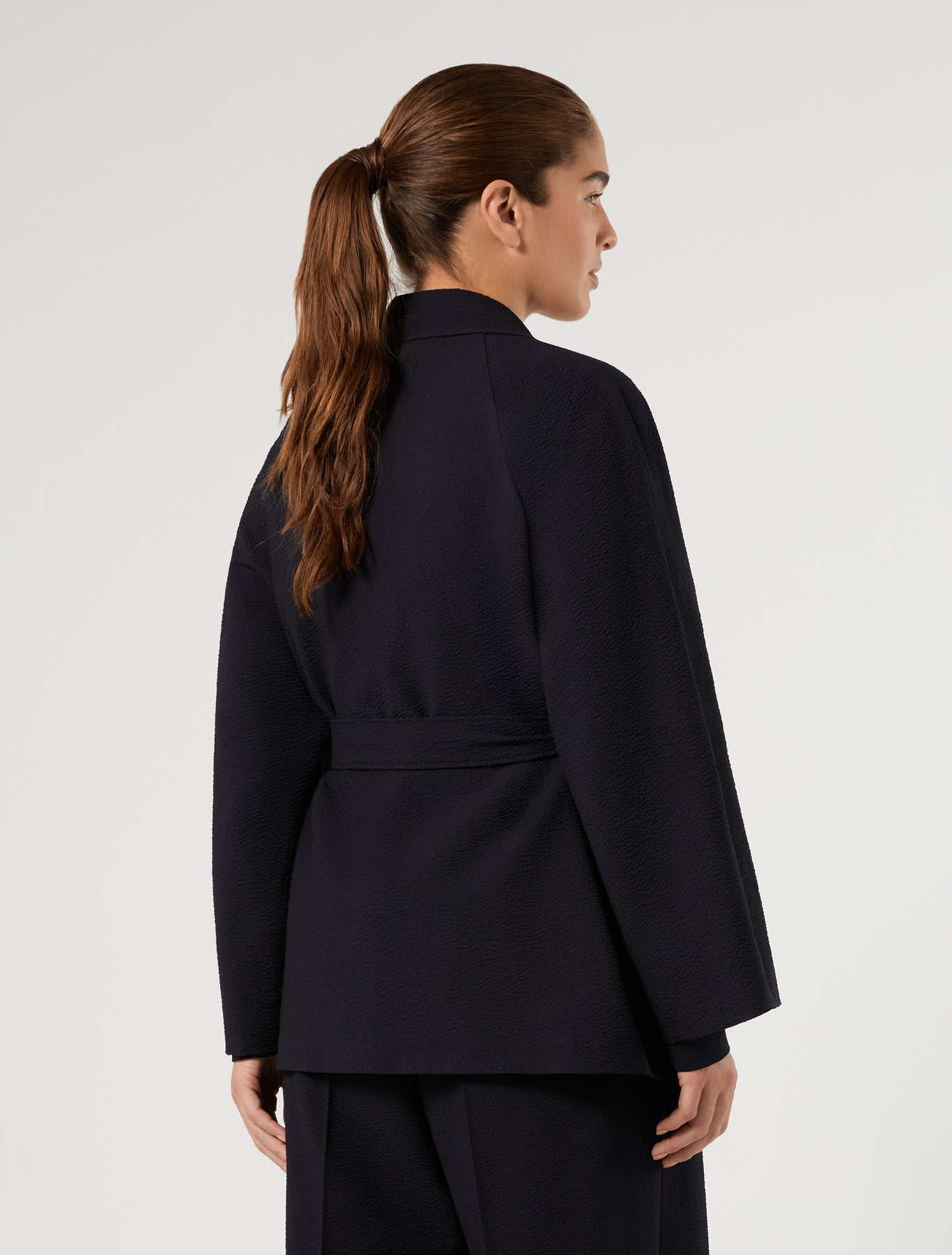 Marina Rinaldi seersucker open-front tunic for woman