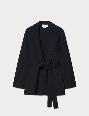 Seersucker open-front tunic