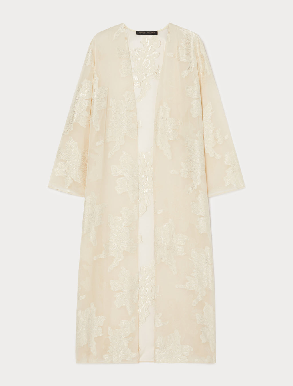 Long duster coat in fil coupé muslin