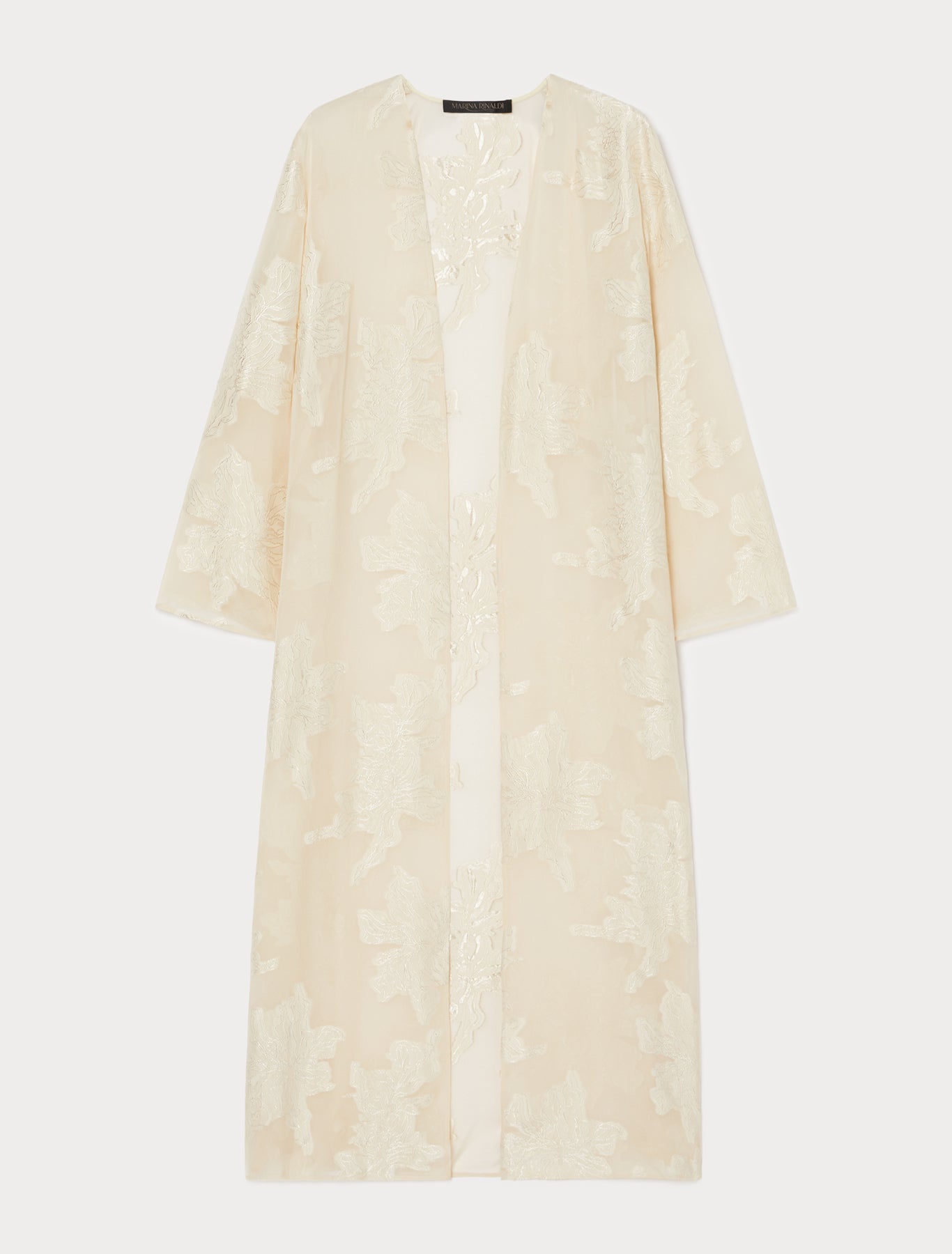 Long duster coat in fil coupé muslin