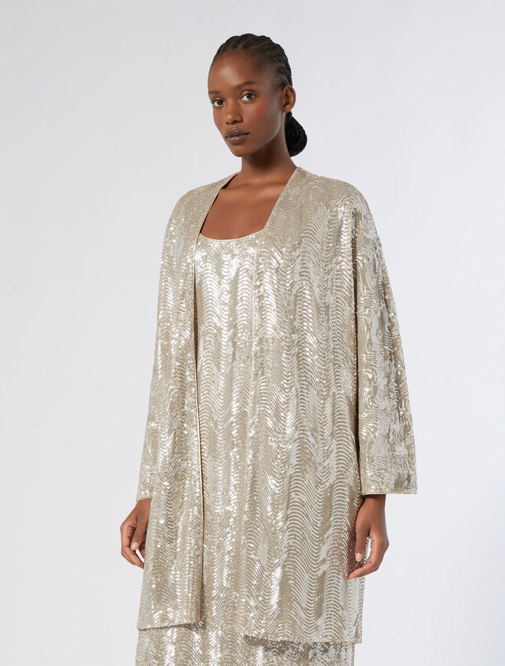 Sequin duster coat