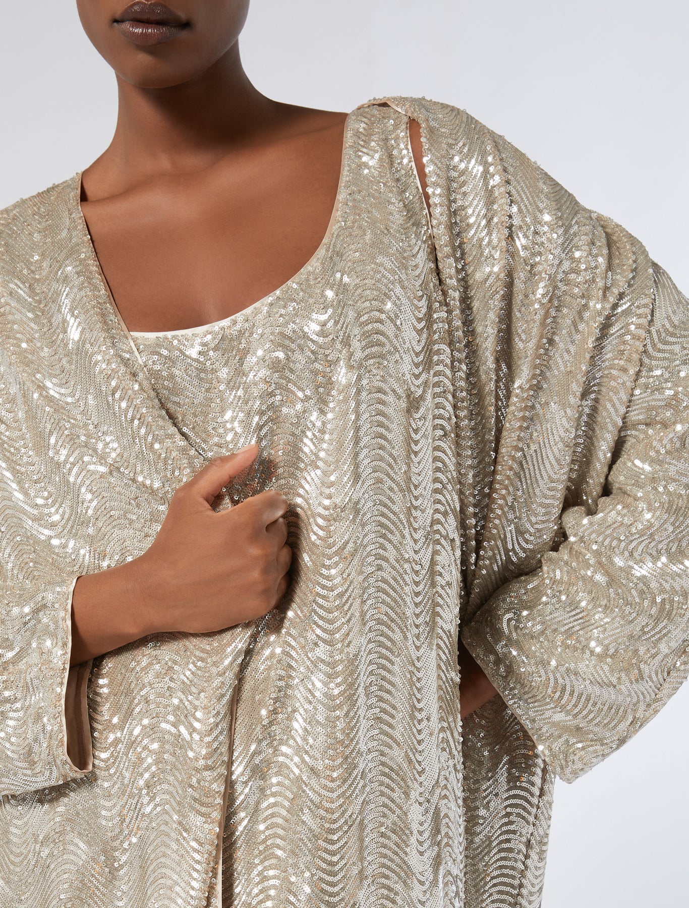 Sequin duster coat