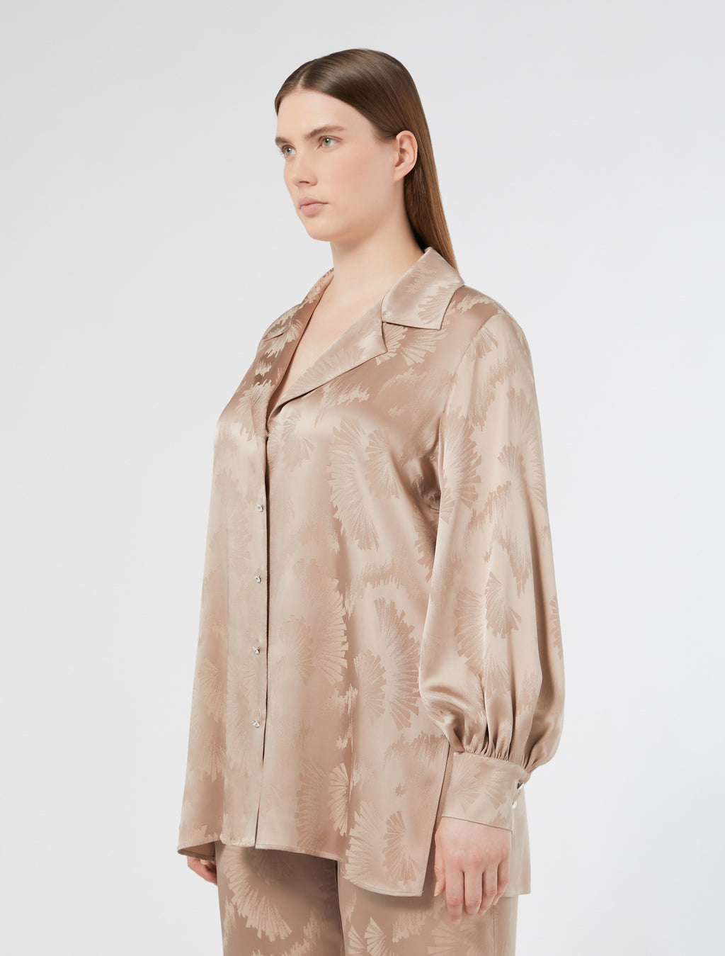 Jacquard satin shirt