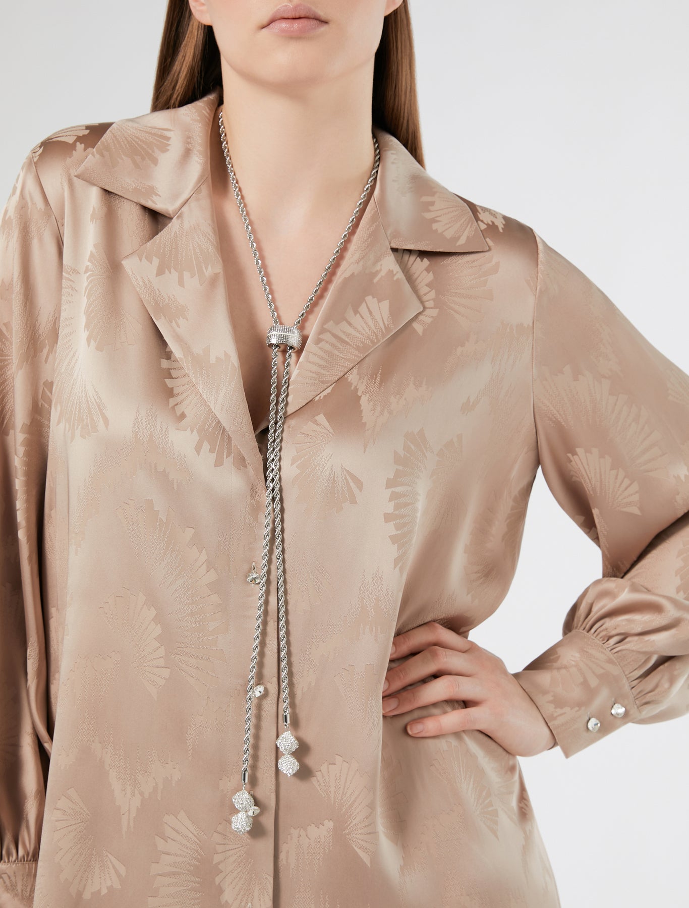 Jacquard satin shirt
