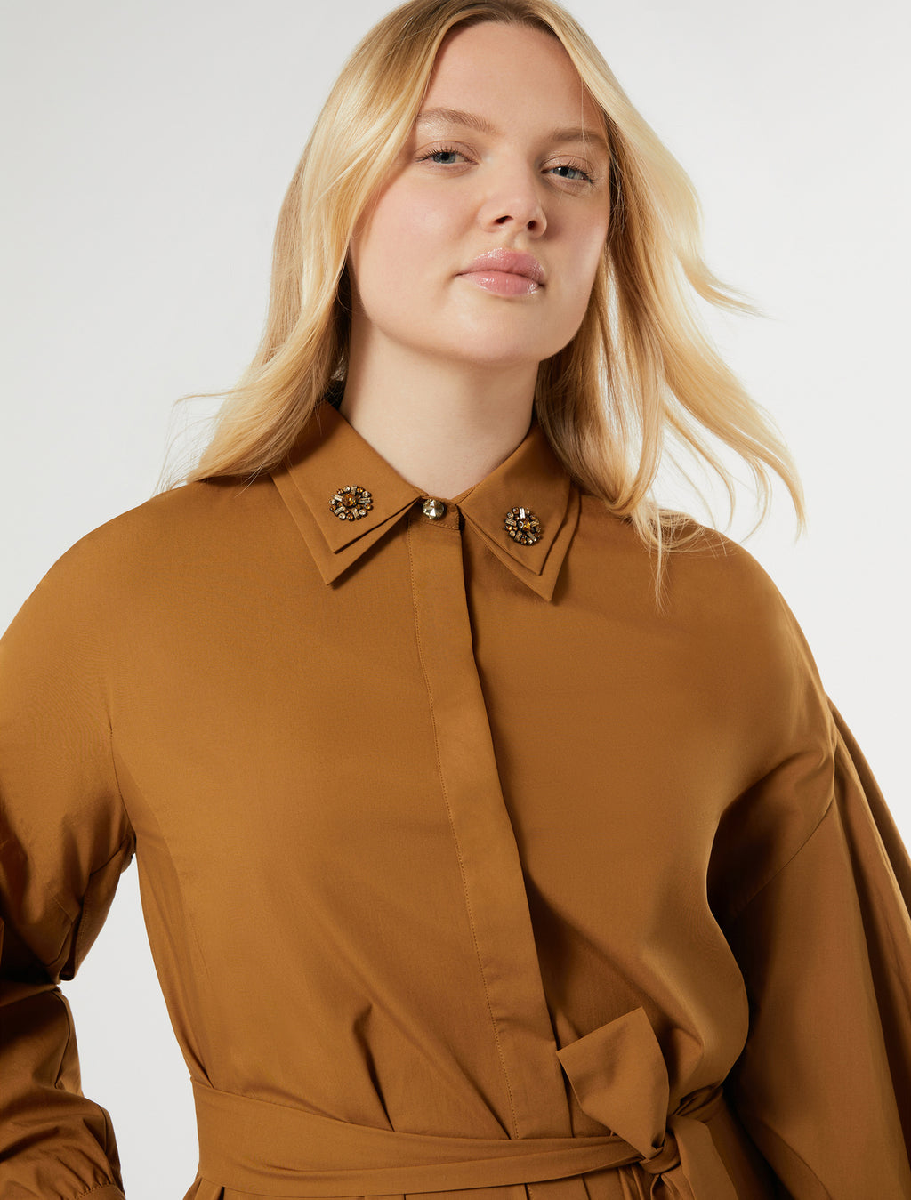 Long cotton poplin dress