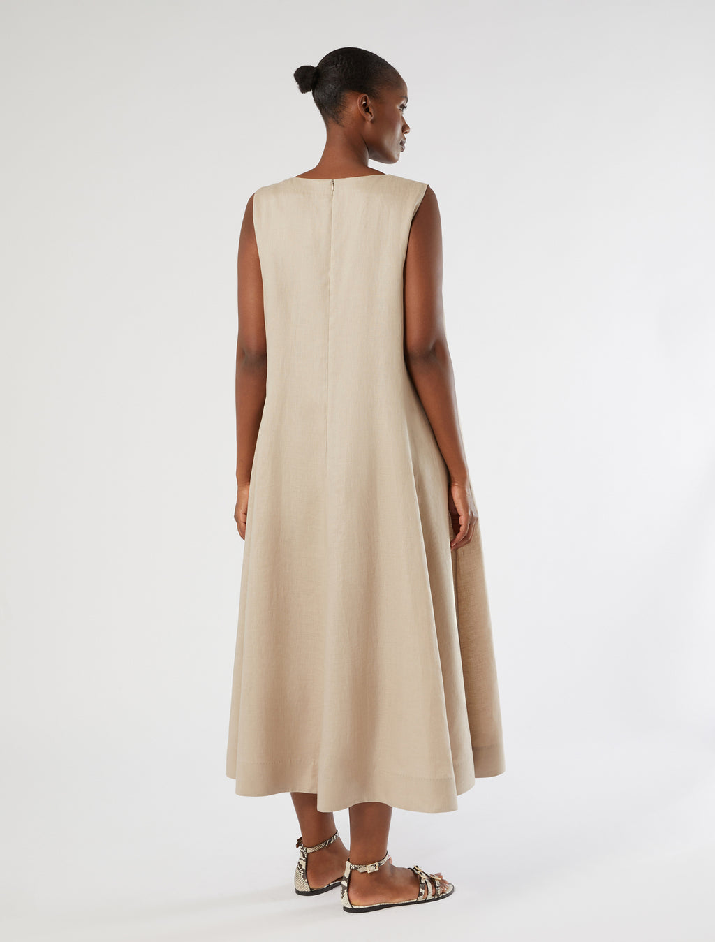 marina rinaldi linen canvas dress for woman
