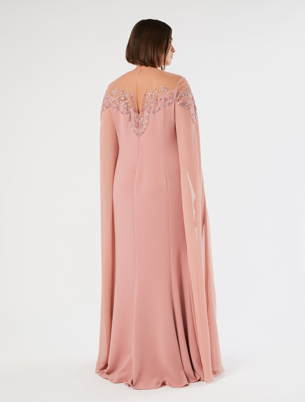 marina rinaldi embroidered cady and tulle dress for woman