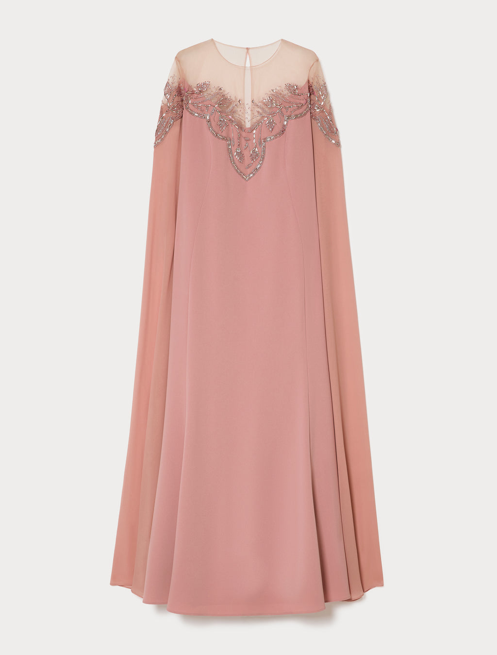 marina rinaldi embroidered cady and tulle dress for woman