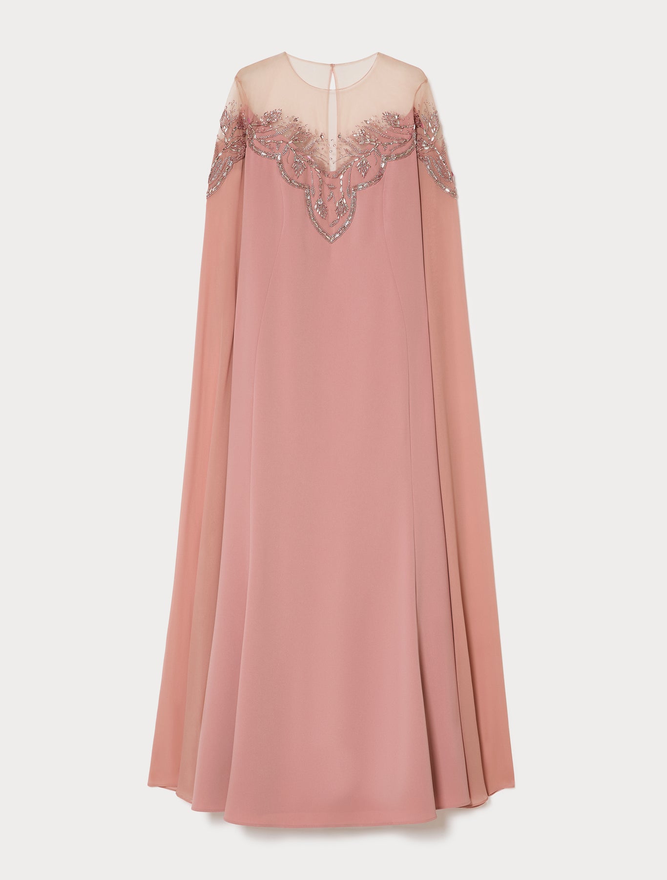 marina rinaldi embroidered cady and tulle dress for woman
