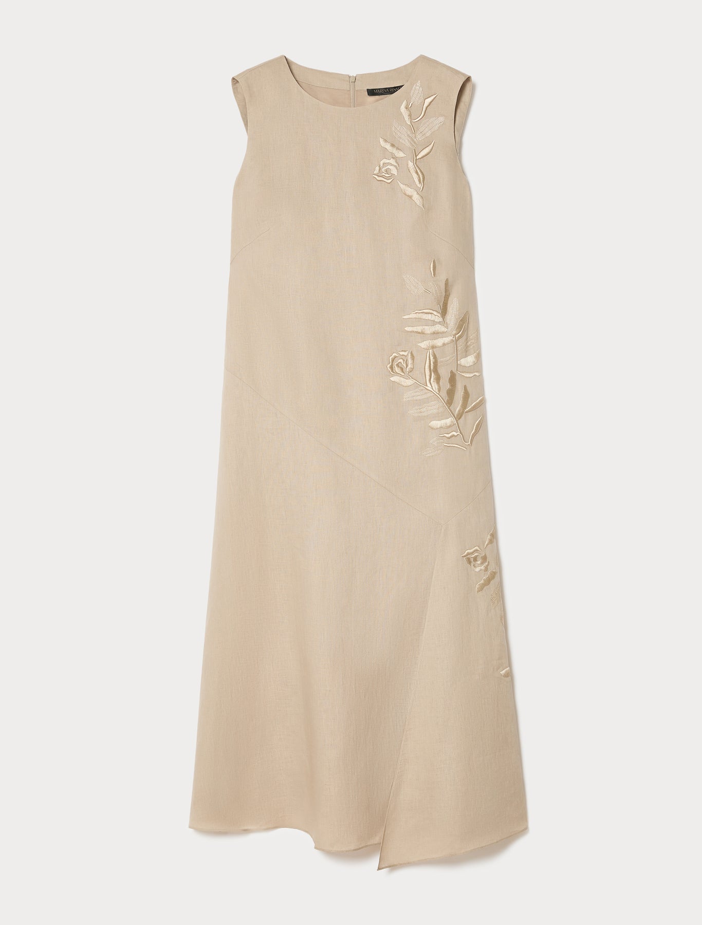 marina rinaldi embroidered linen dress for woman