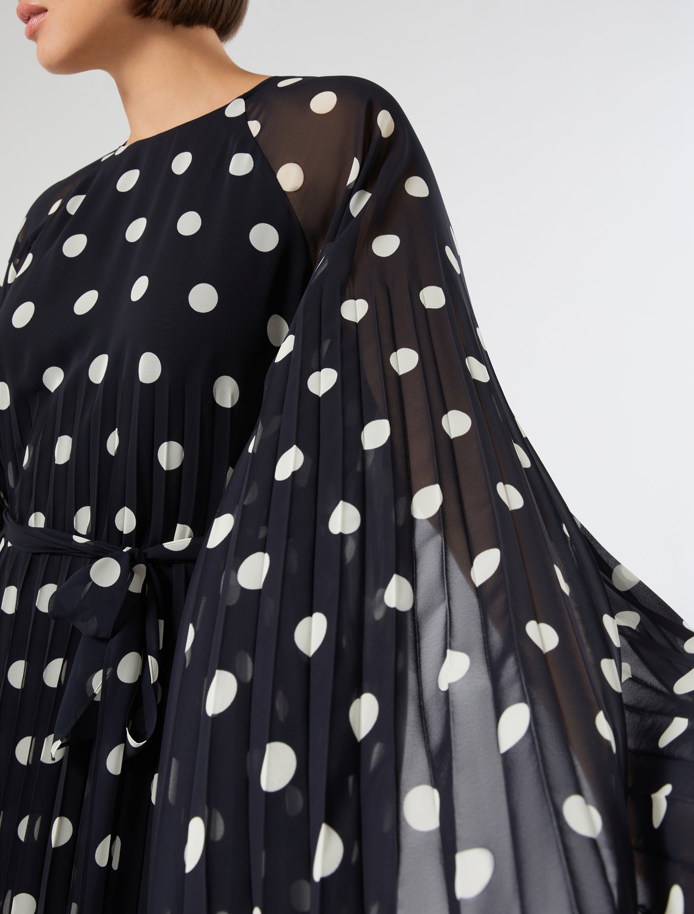 marina rinaldi polka dot georgette dress for woman