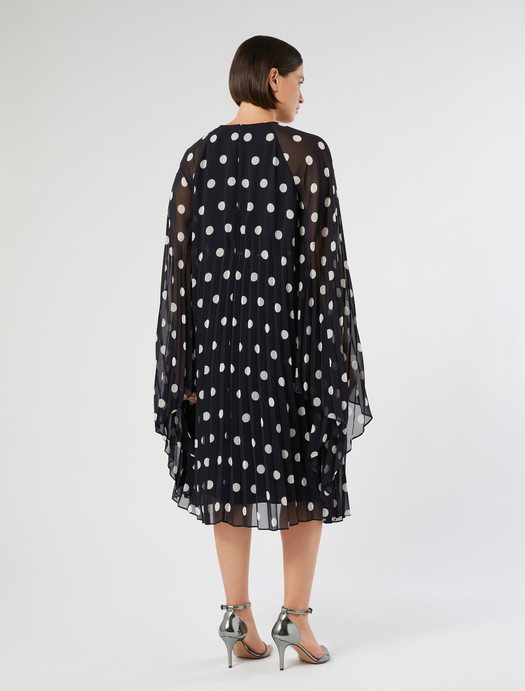 marina rinaldi polka dot georgette dress for woman
