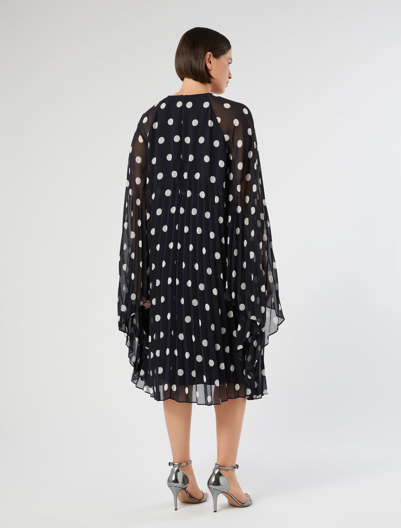 marina rinaldi polka dot georgette dress for woman