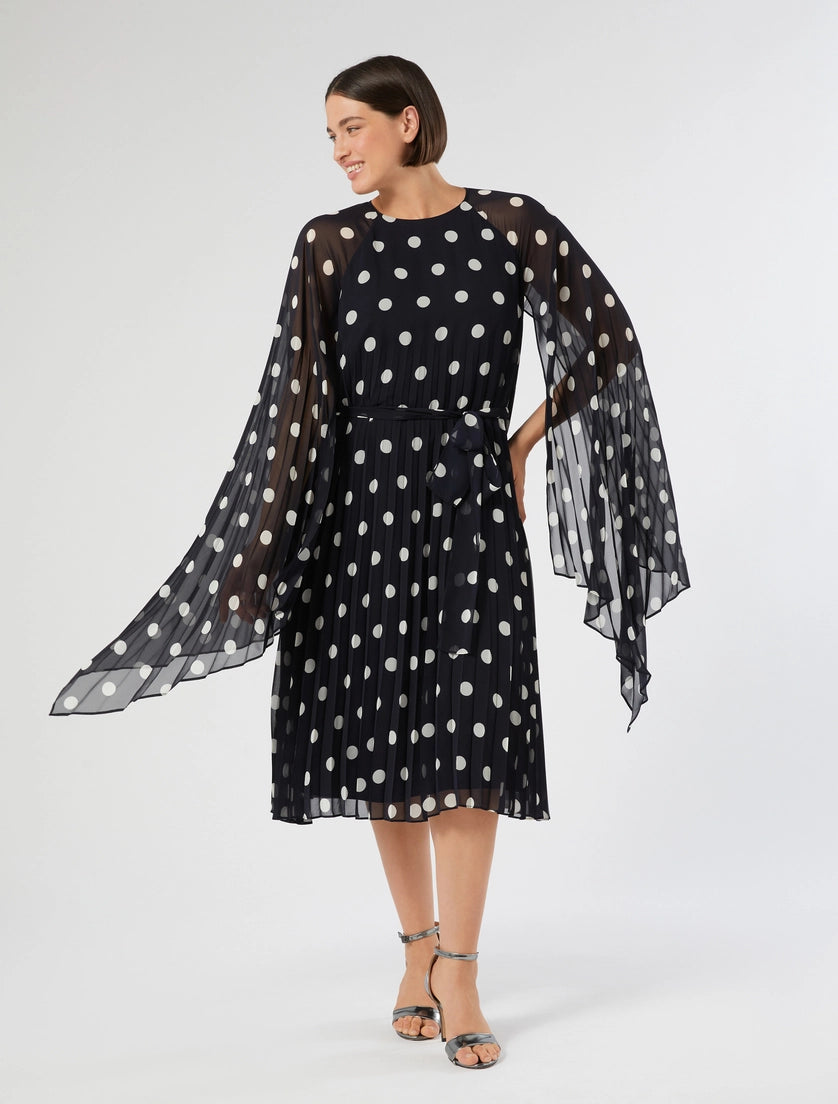 marina rinaldi polka dot georgette dress for woman