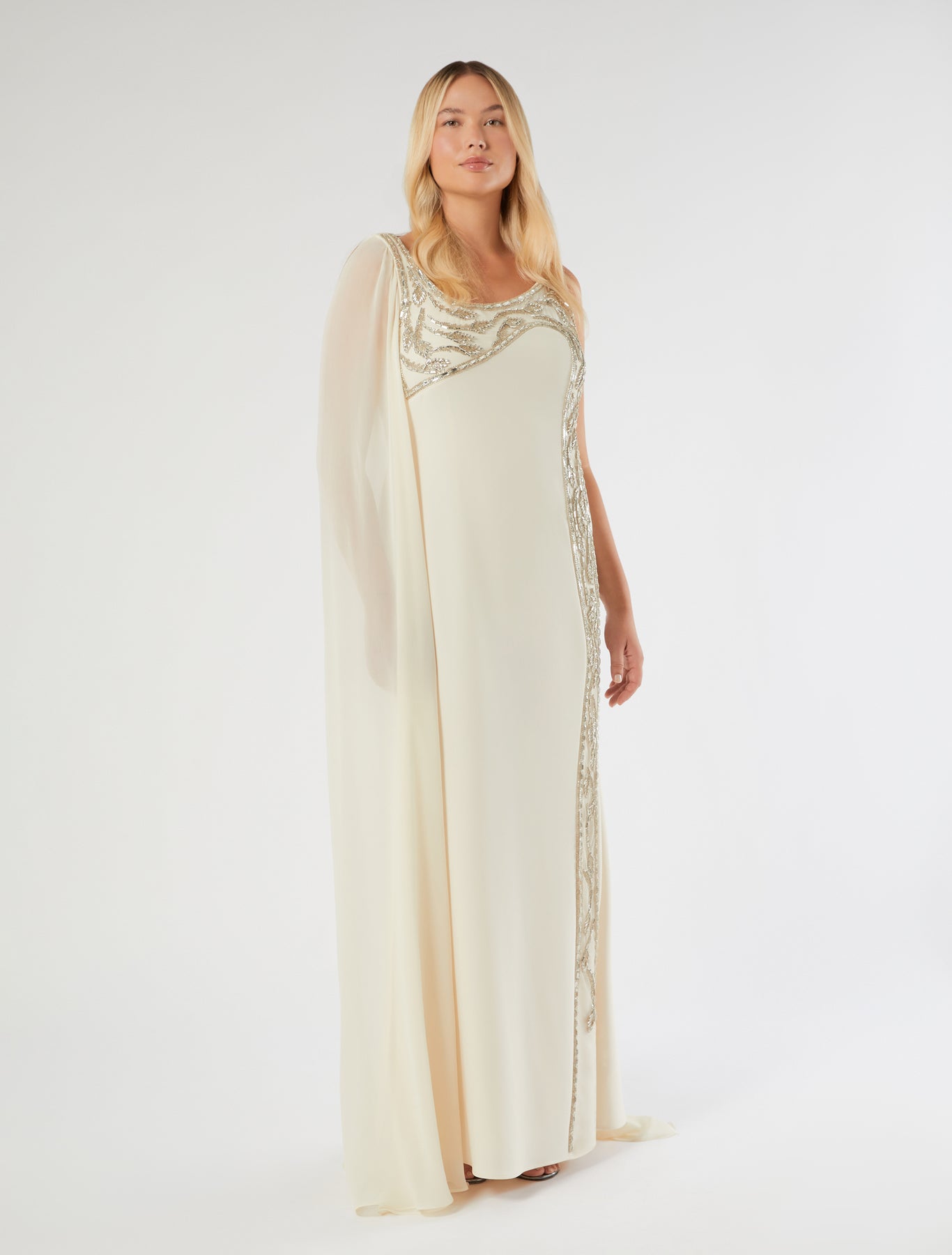 marina rinaldi embroidered cady dress for woman
