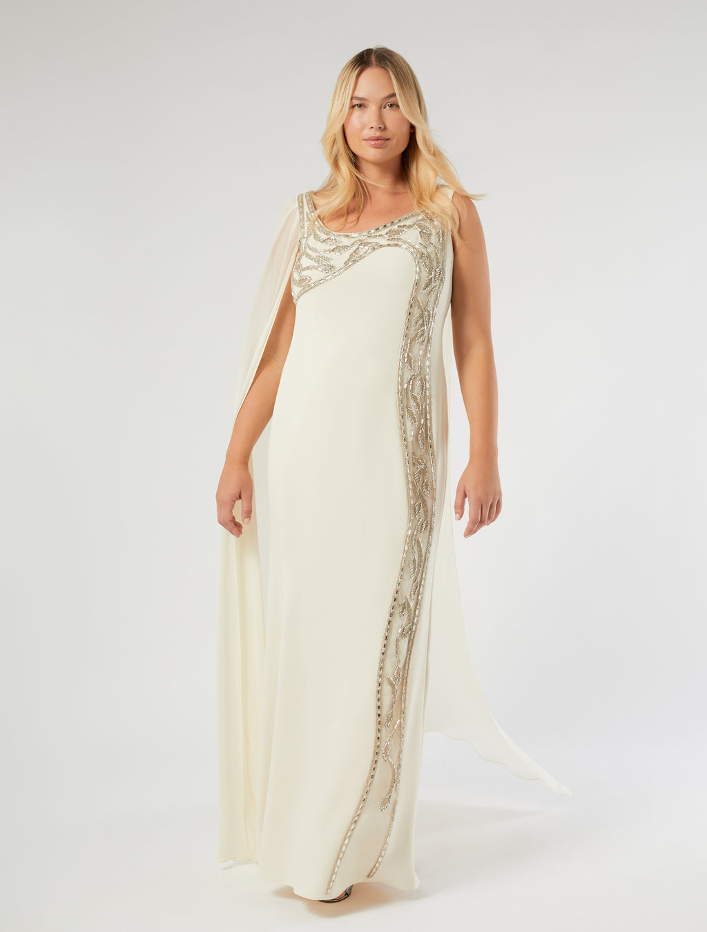marina rinaldi embroidered cady dress for woman