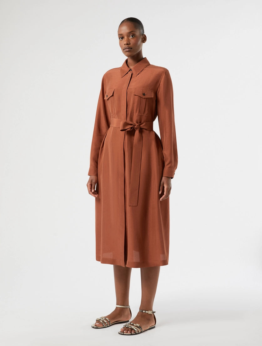 Silk Habotai shirt dress