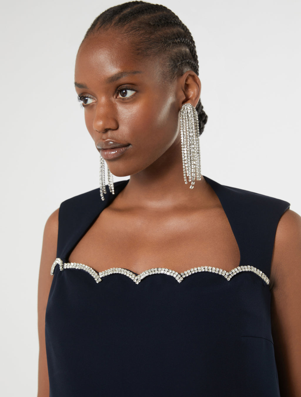 Embroidered cady dress