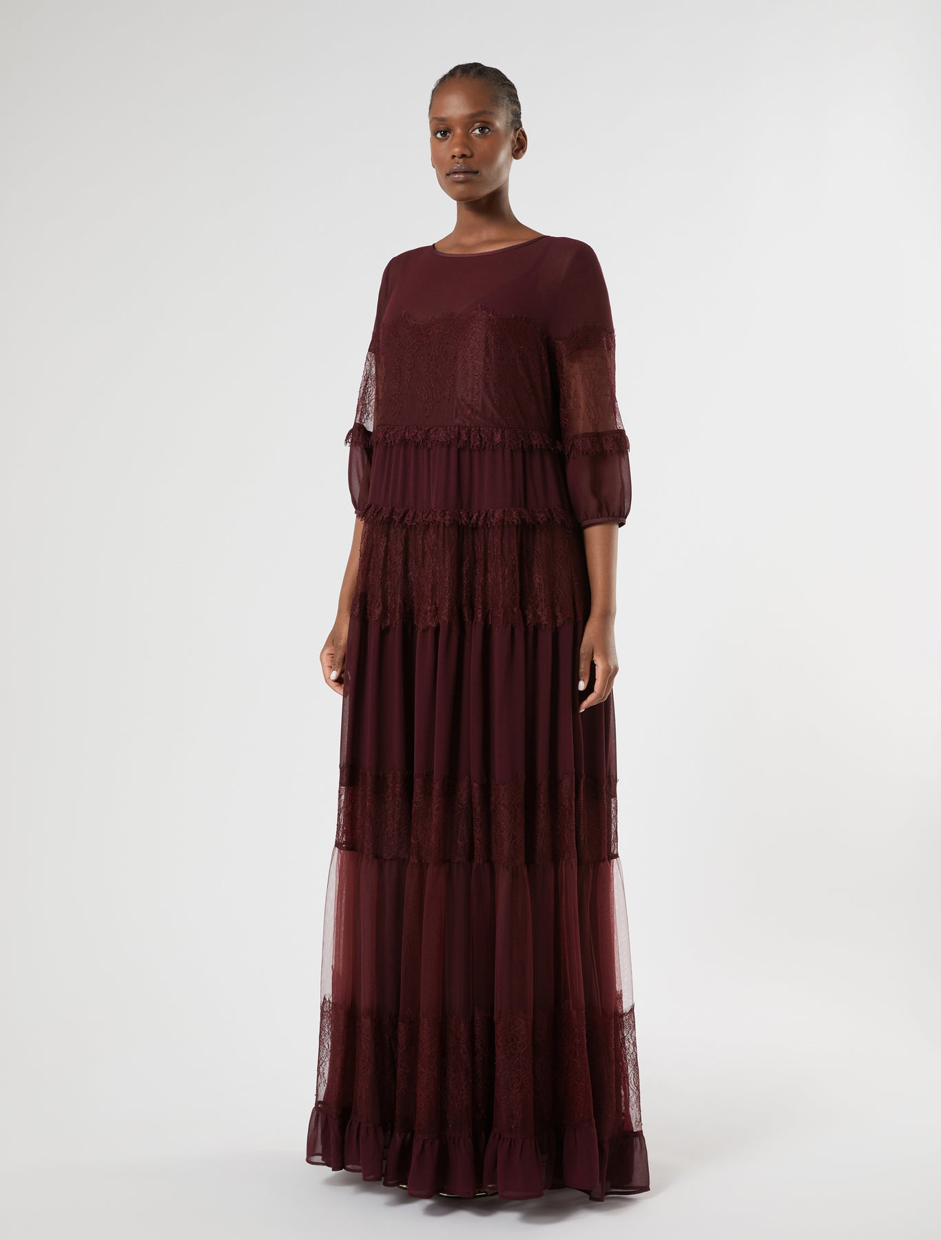 Georgette and lace dress