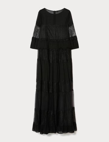 marina rinaldi georgette and lace dress for woman