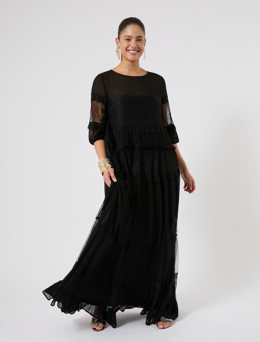 Georgette and lace dress