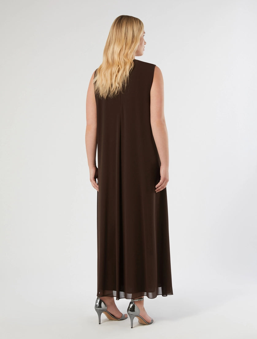 marina rinaldi embroidered georgette dress for woman