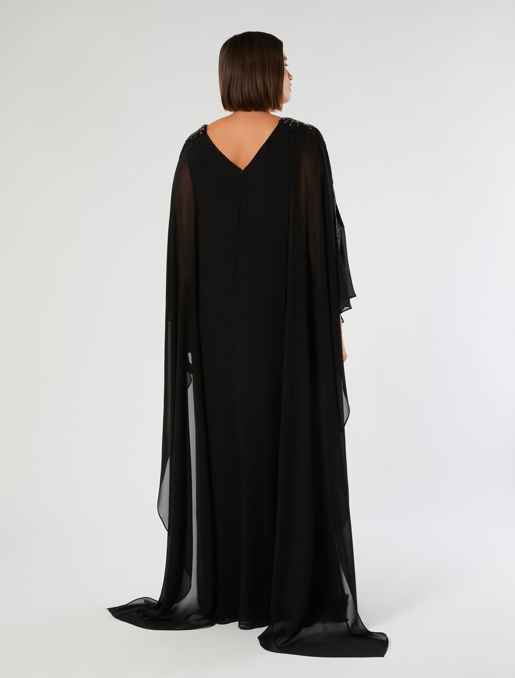 marina rinaldi embroidered silk georgette dress for woman