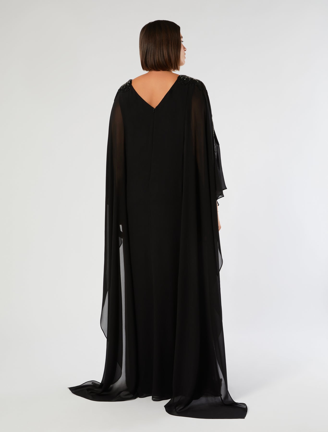 marina rinaldi embroidered silk georgette dress for woman