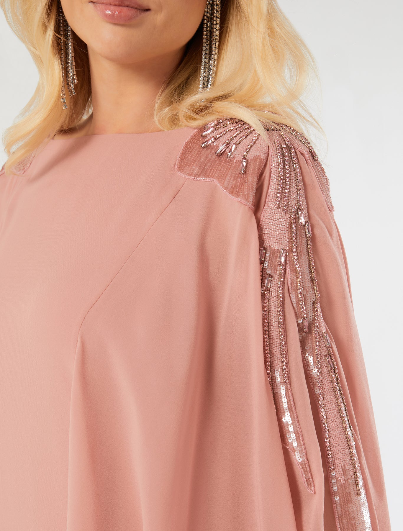 marina rinaldi embroidered silk georgette dress for woman