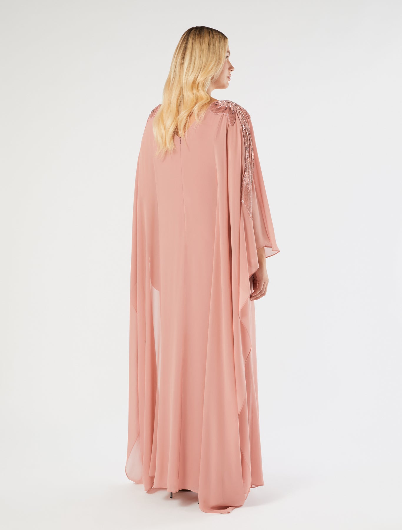 marina rinaldi embroidered silk georgette dress for woman