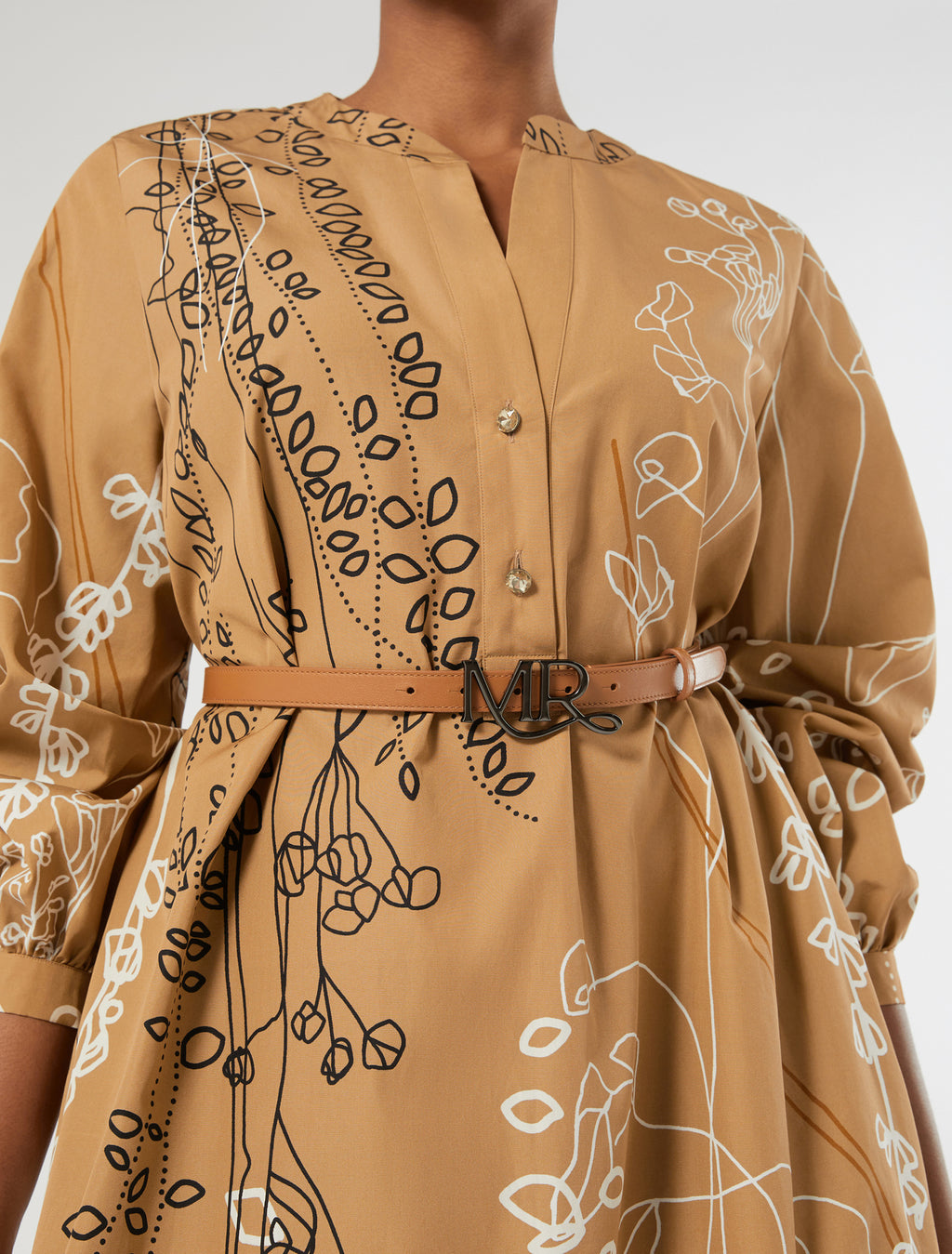 Printed poplin dress